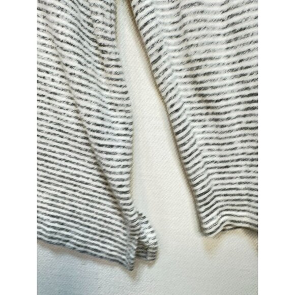 Chicos Womens Knitted Sweater Size 2 Gray Striped Pullover Lace Up Long Sleeves - Picture 14 of 14